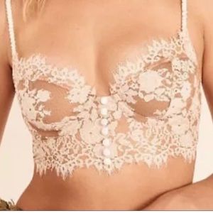 For Love & Lemons Faye Nude Lace Bra